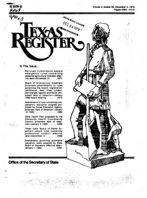 Primary view of object titled 'Texas Register, Volume 4, Number 90, Pages 4383-4410, December 4, 1979'.