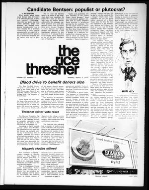 Primary view of object titled 'The Rice Thresher (Houston, Tex.), Vol. 62, No. 31, Ed. 1 Monday, March 3, 1975'.