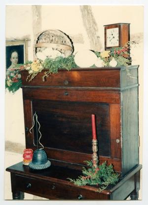 Primary view of object titled '[Photograph of Christmas Decorations in the Pioneer Museum]'.