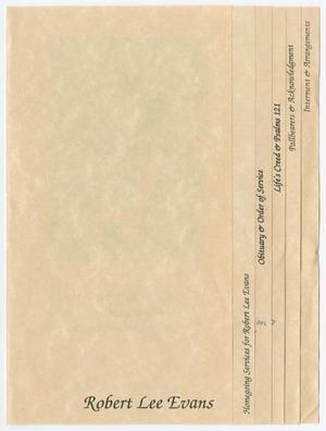 Primary view of object titled '[Funeral Program for Robert Lee Evans, August 30, 1991]'.