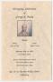 Pamphlet: [Funeral Program for George A. Burke, May 24, 2004]