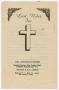 Pamphlet: [Funeral Program for Johnnie Mae Edwards, May 29, 1962]