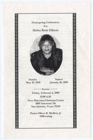 Primary view of object titled '[Funeral Program for Helen Ruth Ellison, February 6, 2009]'.