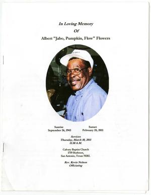 Primary view of object titled '[Funeral Program for Albert Flowers, March 10, 2011]'.