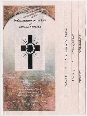 Primary view of object titled '[Funeral Program for Charlene D. Hawkins, November 27, 2006]'.