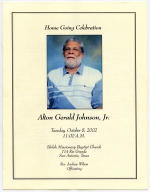 Primary view of object titled '[Funeral Program for Alton Gerald Johnson, Jr., October 8, 2002]'.