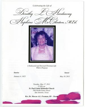 Primary view of object titled '[Funeral Program for Dorothy L. Hardaway Hopkins McClinton, May 17, 2011]'.