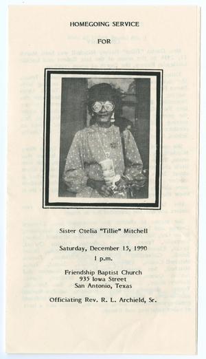 Primary view of object titled '[Funeral Program for Otelia Mitchell, December 15, 1990]'.