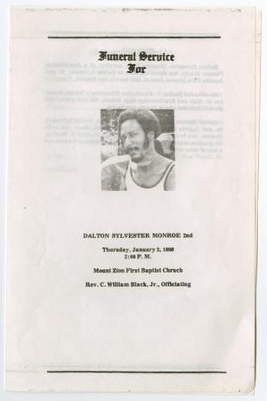 Primary view of object titled '[Funeral Program for Dalton Sylvester Mondroe, II, January 3, 1980]'.