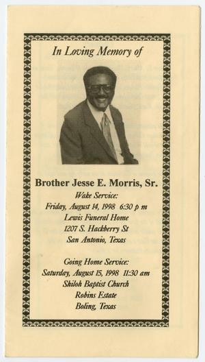 Primary view of object titled '[Funeral Program for Jesse E. Morris, Sr., August 14, 1998]'.