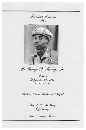 Primary view of object titled '[Funeral Program for George R. Mosley, Jr., September 21, 1984]'.
