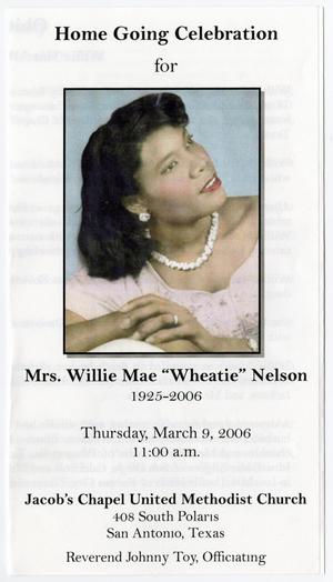 Primary view of object titled '[Funeral Program for Willie Mae Nelson, March 9, 2006]'.