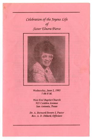 Primary view of object titled '[Funeral Program for Elnora Pierce, June 2, 1993]'.