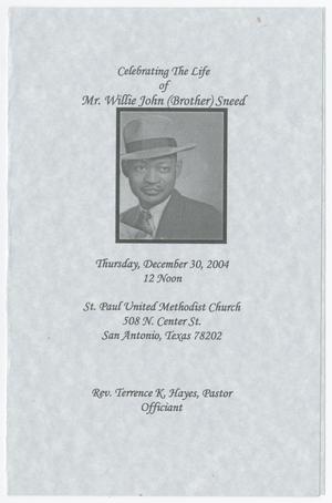 Primary view of object titled '[Funeral Program for Willie John Sneed, December 30, 2004]'.