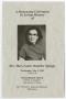 Pamphlet: [Funeral Program for Mary Louise Bratcher Spriggs, May 3, 1995]