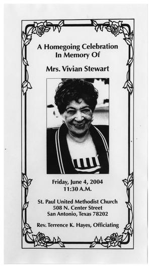 Primary view of object titled '[Funeral Program for Vivian Stewart, June 4, 2004]'.