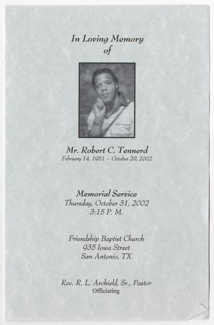Primary view of object titled '[Funeral Program for Robert C. Tennerd, October 31, 2002]'.