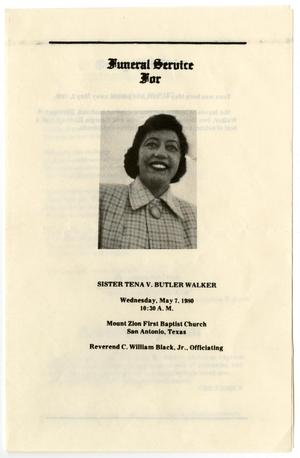 Primary view of object titled '[Funeral Program for Tena V. Butler Walker, May 7, 1980]'.