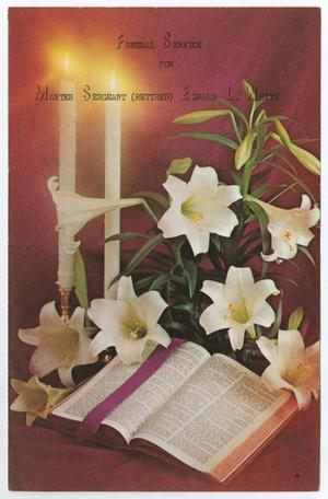 Primary view of object titled '[Funeral Program for Edward L. White, February 9, 1985]'.