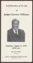 Pamphlet: [Funeral Program for Judge Clarence Williams, August 31, 1996]
