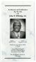 Pamphlet: [Funeral Program for John E. Willridge, Sr., November 9, 2006]