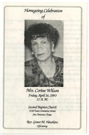 Primary view of object titled '[Funeral Program for Corine Wilson, April 16, 1993]'.