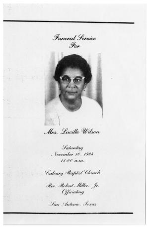 Primary view of [Funeral Program for Lucille Wilson, November 10, 1984]