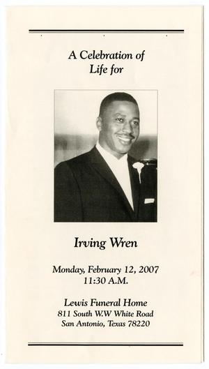 Primary view of object titled '[Funeral Program for Irving Wren, February 12, 2007]'.