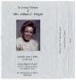 Pamphlet: [Funeral Program for Lillian C. Wright, April 7, 2001]