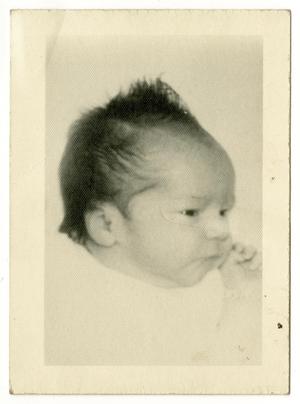 Primary view of object titled '[Birth announcement and photograph]'.