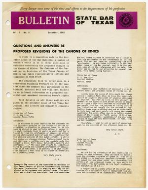 Primary view of object titled 'Bulletin, State Bar of Texas, Volume 1, Number 3, December, 1963'.