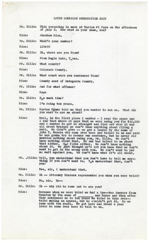 Primary view of object titled '[Transcript of recorded conversation between O. B. Ellis and Abraham Rios - 1955-07-05]'.