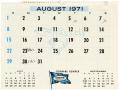 Thumbnail image of item number 1 in: '[August 1971 calendar page]'.