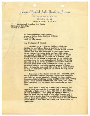 Primary view of [Letter from John J. Herrera to José Maldonado - 1947-10-02]
