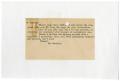 Letter: [Notecard from Mrs. Felix Morales to John Herrera - 1950-05-22]