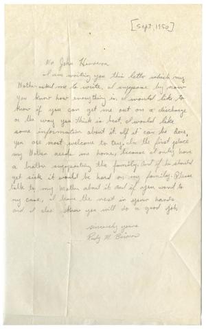 Primary view of object titled '[Letter from Rudy M. Briones to John Herrera - 1950-09-18]'.