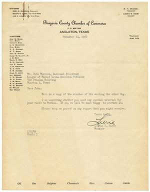 Primary view of object titled '[Letter from Leerie R. Giese to John Herrera - 1952-12-12]'.