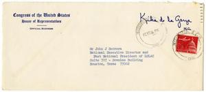 Primary view of object titled '[Envelope from Kika de la Garza  to John J. Herrera - 1966-02-15]'.