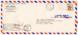 Primary view of object titled '[Envelope from John J. Herrera to Albert Armendariz - 1977-01-31]'.
