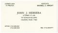 Text: [Business card, John J. Herrera, Attorney at Law]