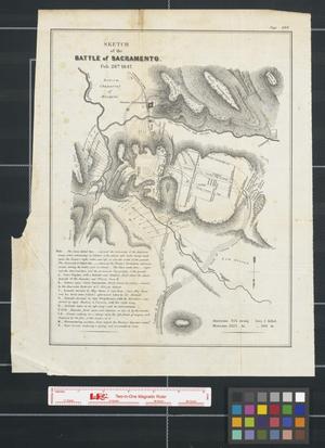 Primary view of object titled 'Sketch of the Battle of Sacramento Feb. 28th 1847.'.