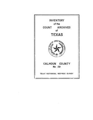 Primary view of object titled 'Inventory of the county archives of Texas : Calhoun County, no. 29'.