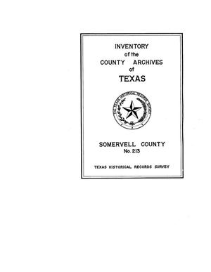 Primary view of object titled 'Inventory of the county archives of Texas : Somervell County, no. 213'.