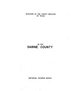 Primary view of object titled 'Inventory of the county archives of Texas : Sabine County, no. 202'.