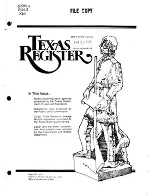 Primary view of object titled 'Texas Register, Volume 1, Number 30, Pages 937-974, April 16, 1976'.