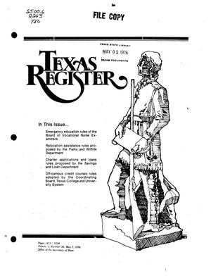Primary view of object titled 'Texas Register, Volume 1, Number 36, Pages 1213-1236, May 7, 1976'.