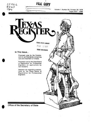 Primary view of object titled 'Texas Register, Volume 1, Number 84, Pages 3057-3086, October 29, 1976'.