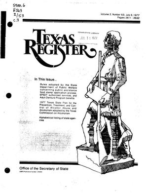 Primary view of object titled 'Texas Register, Volume 2, Number 53, Pages 2611-2632, July 8, 1977'.