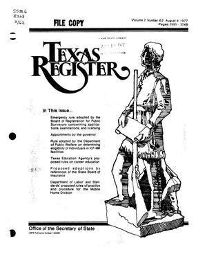 Primary view of object titled 'Texas Register, Volume 2, Number 62, Pages 2995-3048, August 9, 1977'.
