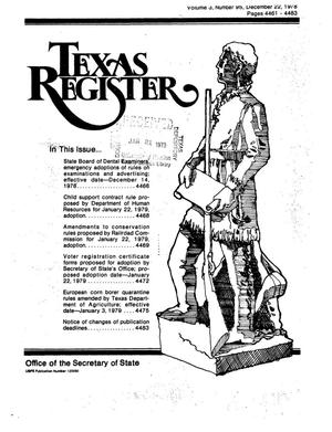Primary view of object titled 'Texas Register, Volume 3, Number 95, Pages 4461-4483, December 22, 1978'.